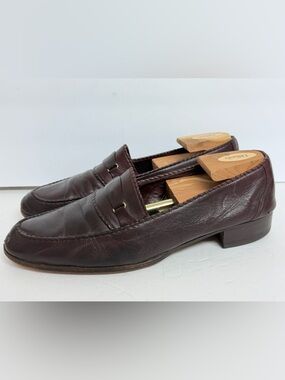Bally Switzerland Bit Handmade Loafer Mens 11 Leather Brown Slip On Dress Shoe